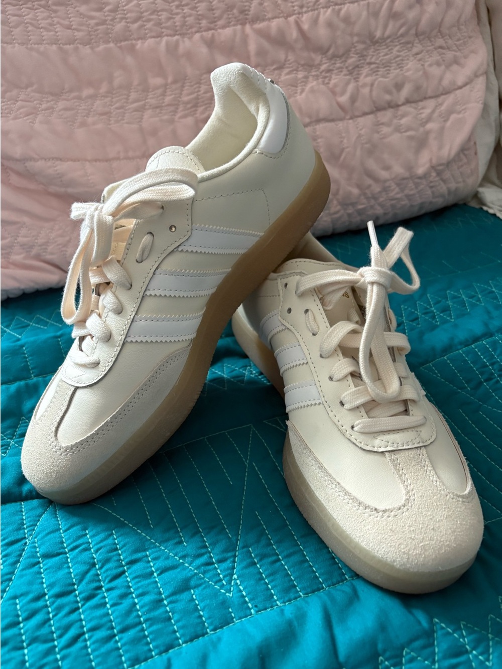 Adidas Velosamba in cream suede and leather